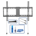 Q-Tee Fixed Wall Mount Bracket + COMPLETE Mounting Kit Bundle for 40"-75" TVs