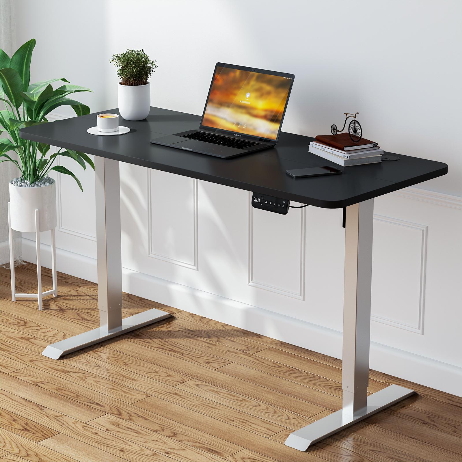 Adjustable Height Electric Standing Desk Matte Black 140cm