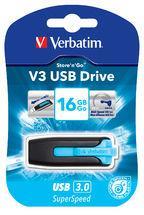 Verbatim 16GB V3 USB3.0 Blue Store'n'Go V3; Rectractable USB Storage Drive Memory Stick 49176