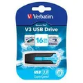 Verbatim 16GB V3 USB3.0 Blue Store'n'Go V3; Rectractable USB Storage Drive Memory Stick 49176