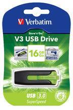 Verbatim 16GB V3 USB3.0 Green Store'n'Go V3; Rectractable USB Storage Drive Memory Stick 49177