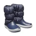 Crocs Womens Winter Puff Boot Puffer Shoes - Navy/White - US W6