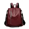 Solid Color Fashion Pu Leather Backpacks for Women Waterproof Backpacks Casual Concise Travel Backpack