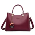 Solid Color Vintage Shoulder Hand Bags for Women New Genuine Pu Leather Crossbody Bags