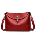 Solid Color Pu Leather Lock Shoulder Bags for Women New Designer Luxury Tote Crossbody Zipper Underarm Bag