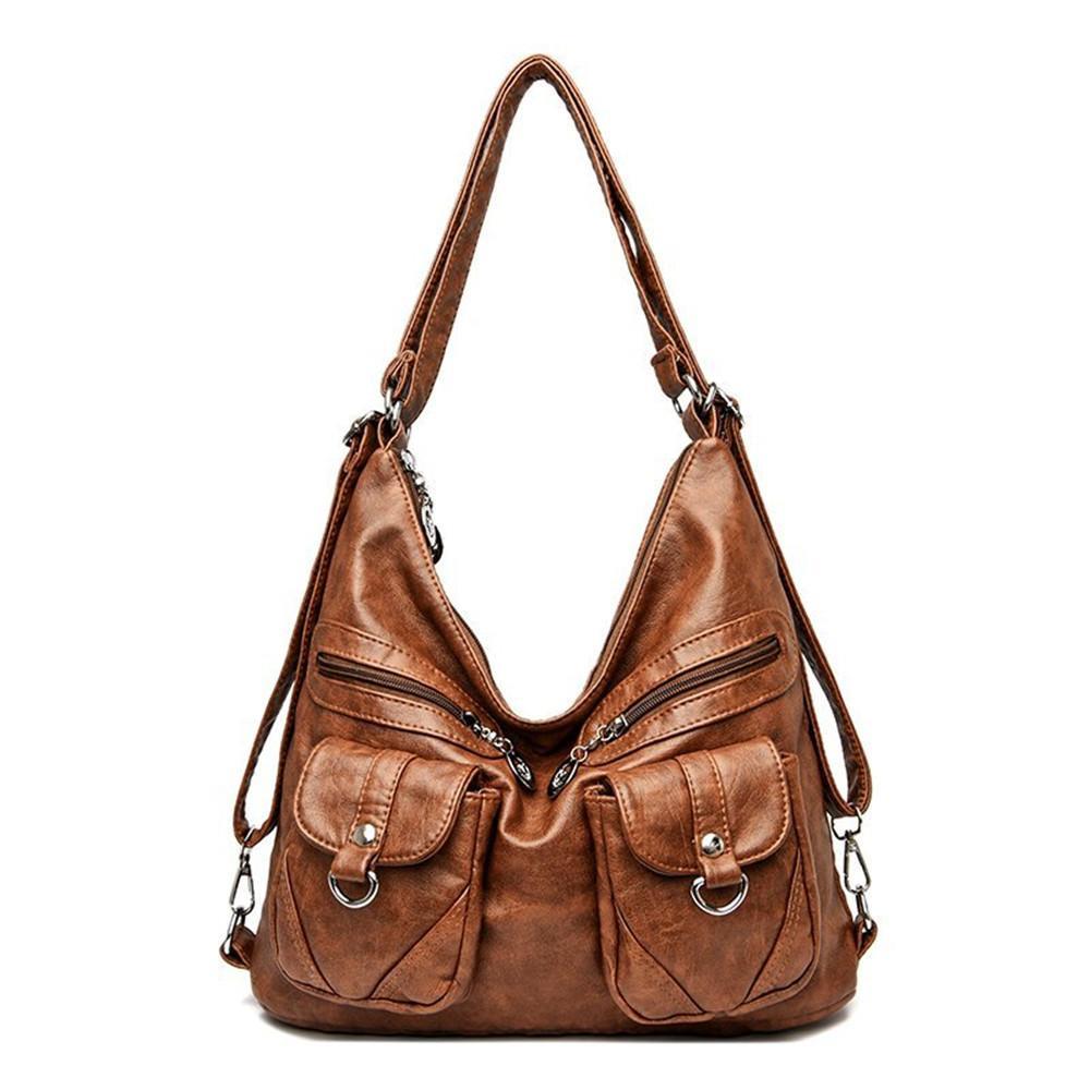 Large Capacity Designer Vintage Pu Leather Shoulder Bags for Women Female Handbag Crossbody Bags