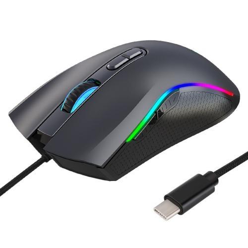 A869 Type-C 7200dpi 6-modes Adjustable 7-keys RGB Light Wired Game Mouse