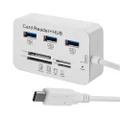 Usb 3.1 Type-C Combo 3 Ports Hub + Ms Duo / Sd(Hc) / M2 / T-Flash Card Reader With Led Indication Silver