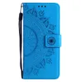 PU Leather Totem Relief Flip Phone Case For LG Q60 Card Slots Holder Wallet Stand Bags Cover
