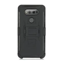 For LG G8 PC + Silicone Back Clip Sliding Sleeve Protective Case(Black)