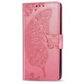 For LG K40S Butterfly Love Flower Embossed Horizontal Flip Leather Case with Bracket / Card Slot / Wallet / Lanyard(Pink)