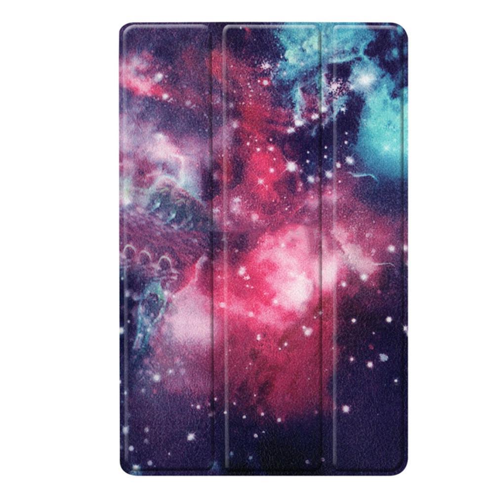 Custer Texture Galaxy Pattern Colored Drawing Horizontal Flip Leather Case for Galaxy Tab A 10.1 2019, with Three-folding Holder & Sleep / Wake-up Function