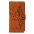Feather Pattern Litchi Texture Horizontal Flip Leather Case with Wallet & Holder & Card Slots For Huawei Y5 (2019) / Honor 8S(Brown)