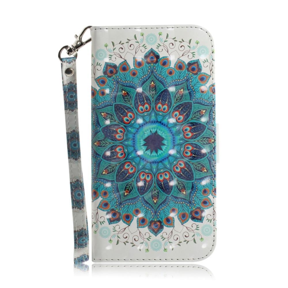 3D Colored Drawing Peacock Wreath Pattern Horizontal Flip Leather Case for Nokia 8.1/X7, with Holder & Card Slots & Wallet