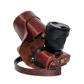 Oil Skin PU Leather Camera Case Bag with Strap for Sony ILCE-7II(Coffee)