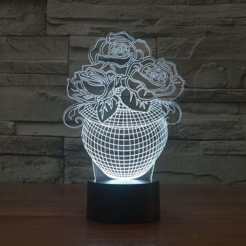 Creativeful 3D Led Decorative Night Light With Touch Button