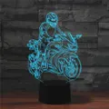 Motorcycle Shape 3D Colorful LED Vision Light Table Lamp, USB & Battery Version
