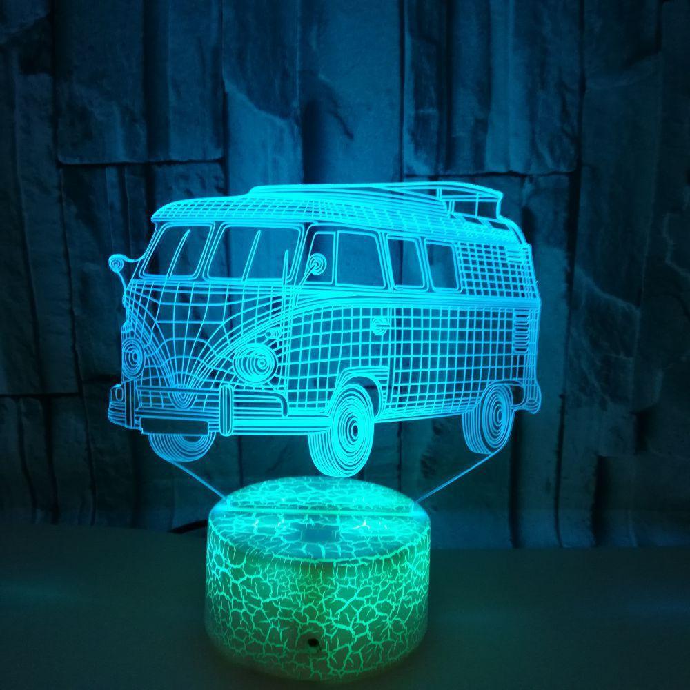 Crack Base Car Series 3Dful Led Decorative Night Light Usb With Touch Button Version