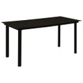 Garden Dining Table Black 150x80x74 cm Steel and Glass vidaXL