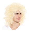 MENS LONG CURLY WIG Costume Party Fancy Long Hair Rock 70s 80s Blonde