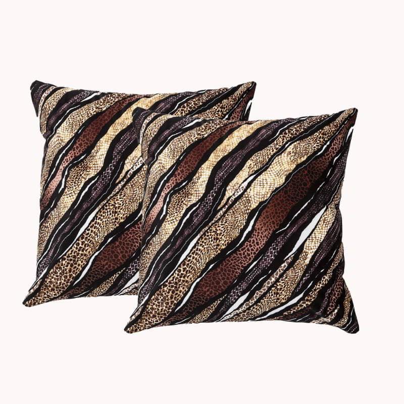 Renee Taylor Poly Velvet Printed Skin 50x50cm Twin Pack Filled Cushion