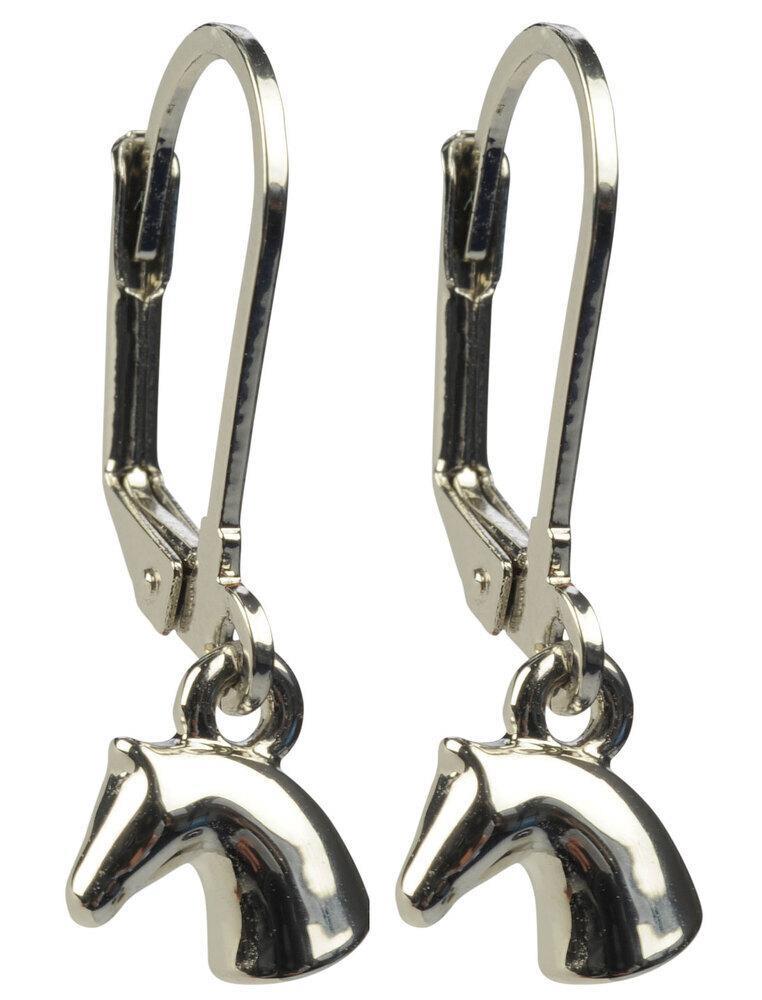 Earrings - 3D Horse Head Silver in Keep Safe Tin
