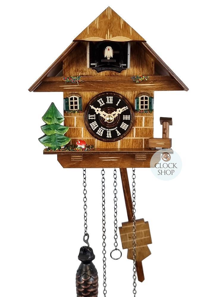 House with Water Trough Battery Chalet Cuckoo Clock 16cm By ENGSTLER
