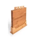 Cutting Board With Bamboo Holder Set of 4