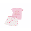 Girls Marquise Sizes 2-7 Pink Rainbow Cotton Short Sleeve PJS Pyjamas (2803) [Size: 5]