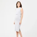 Ripe Maternity Layered Knit Nursing Dress - Silver Marl