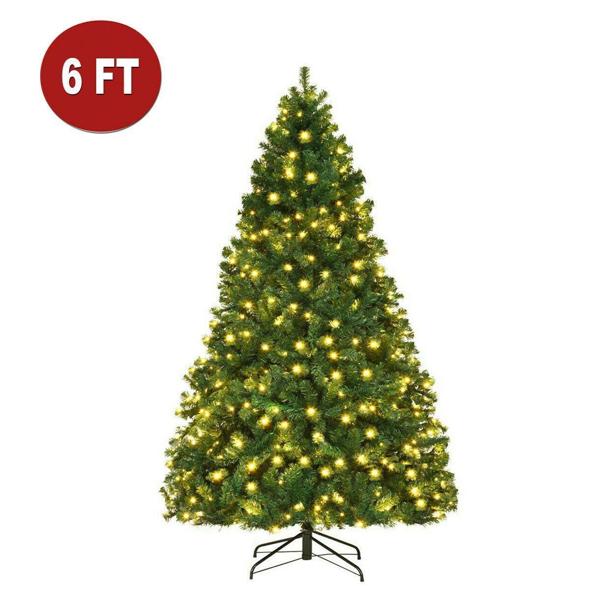 6 FT + LED LIGHTS-Christmas Trees with Led Lights Decoration for Christmas Parties