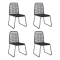 Outdoor Chairs 4 pcs Poly Rattan Black vidaXL