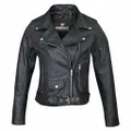 RIDERACT Ladies Leather Motorcycle Jacket Brando Native Women Motorbike Jacket Armored Motorcycle Gear - XS