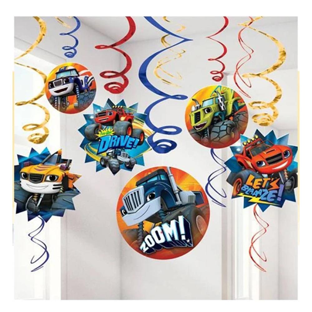 Blaze Hanging Birthday Swirl Decorations Value 12 Pack