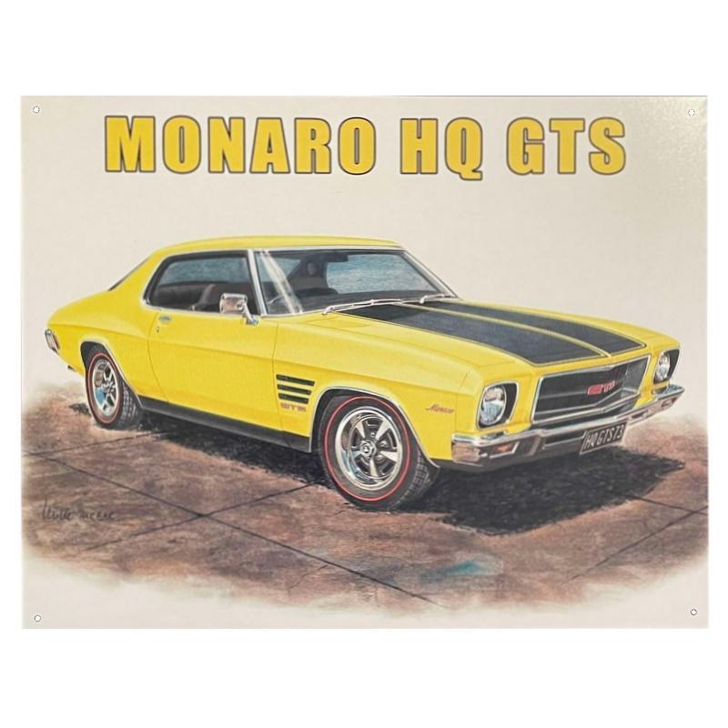 Holden Monaro HQ GTS Yellow Sign 40.5 x 31.5cm