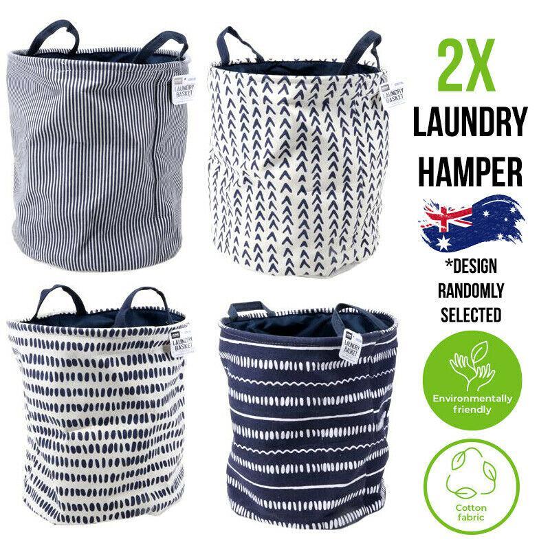 2x Home Master® Laundry Hamper Foldable Waterproof 4 Design 35 x 40cm