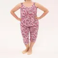 Ladies PJS Givoni Floral Sleeveless Top Capri Pants (Narelle 03N) [Size: Small]