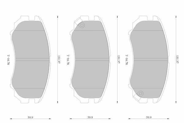 Bosch Front Brake Pads for Hyundai Elantra HD 2L Petrol G4GC 2006 - 2010