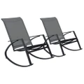 Garden Rocking Chairs 2 pcs Textilene Dark Grey vidaXL