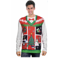 Adult Mens Red Christmas Sweater Top Pullover Xmas - One Size