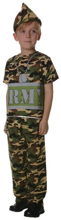 Boys ARMY Costume Kids Military Soldier Camouflage Book Week Fancy Dress - 10-12 Years Old