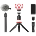 Boya Vlogging Kit - Video Microphone, Mini Tripod with Extension Handle, Cold Shoe Mount, Windshield - Vlogger Starter Kit - Youtuber Selfie StandKit