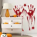 Vicanber Bloody Blood Hand Print Stickers Scary Zombie Party Window Wall Halloween Decal (Handprints A)