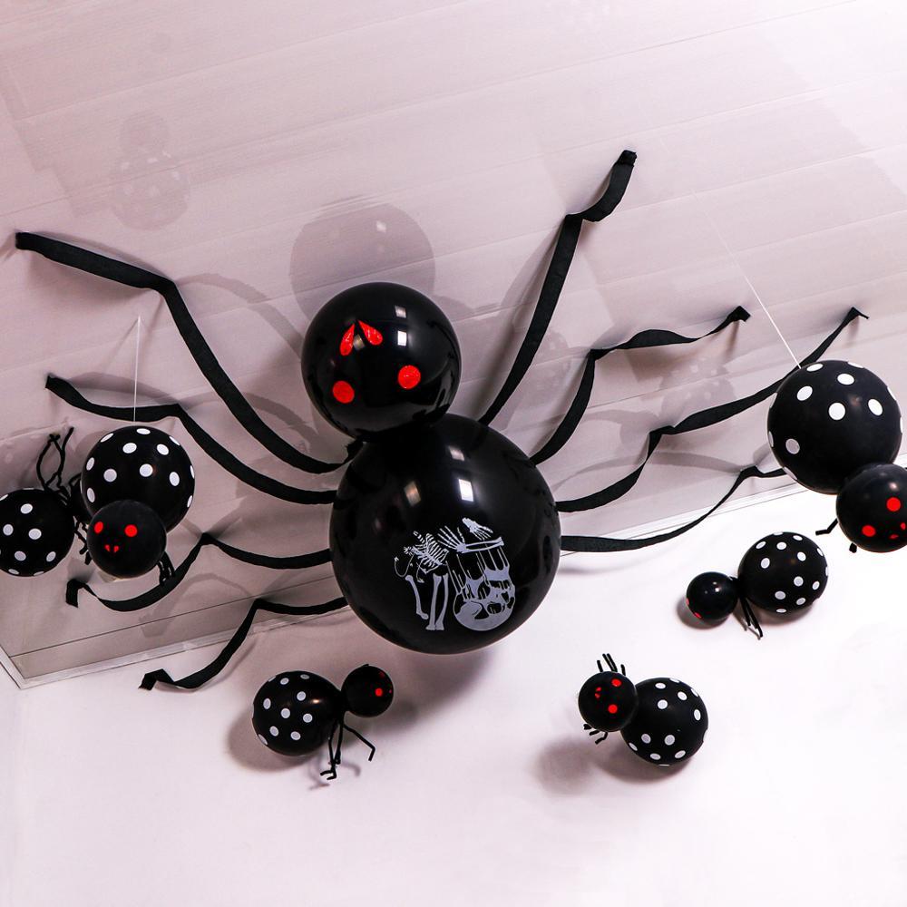 Vicanber Halloween Scary Spider Balloon Set Kit Creepy Balloons Party Decoration Props (Black)