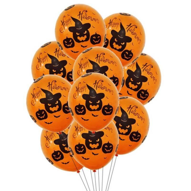 Vicanber Happy Halloween Bat Eyeball Skull Creepy Spooky Balloon Set Party Supply Decors (#4 Pumpkin Head)