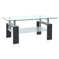 Coffee Table Grey and Transparent 95x55x40 cm Tempered Glass vidaXL