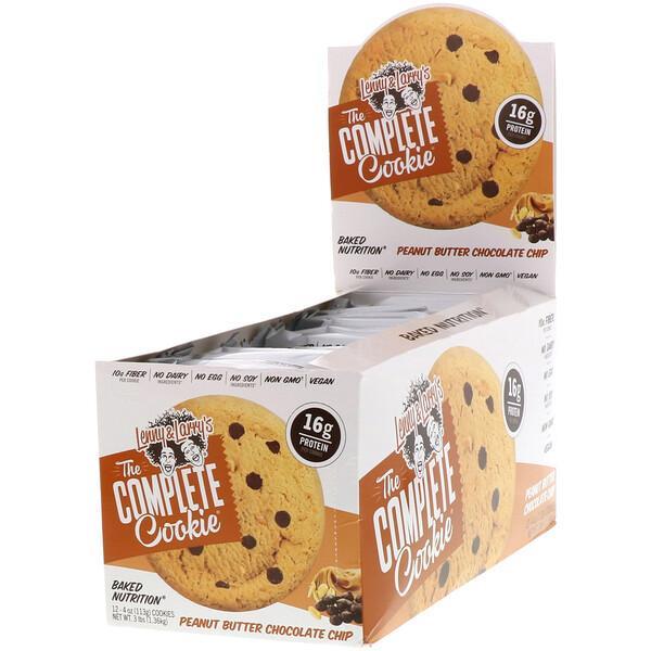 Lenny & Larry's, The COMPLETE Cookie, Peanut Butter Chocolate Chip, 12 Cookies, 113 g Each