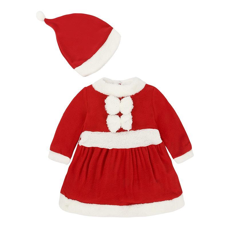 GoodGoods Kids Boy Girl Santa Claus Romper Christmas Cosplay Costume Festival Warm Outfits (Girl,12-24 Months)