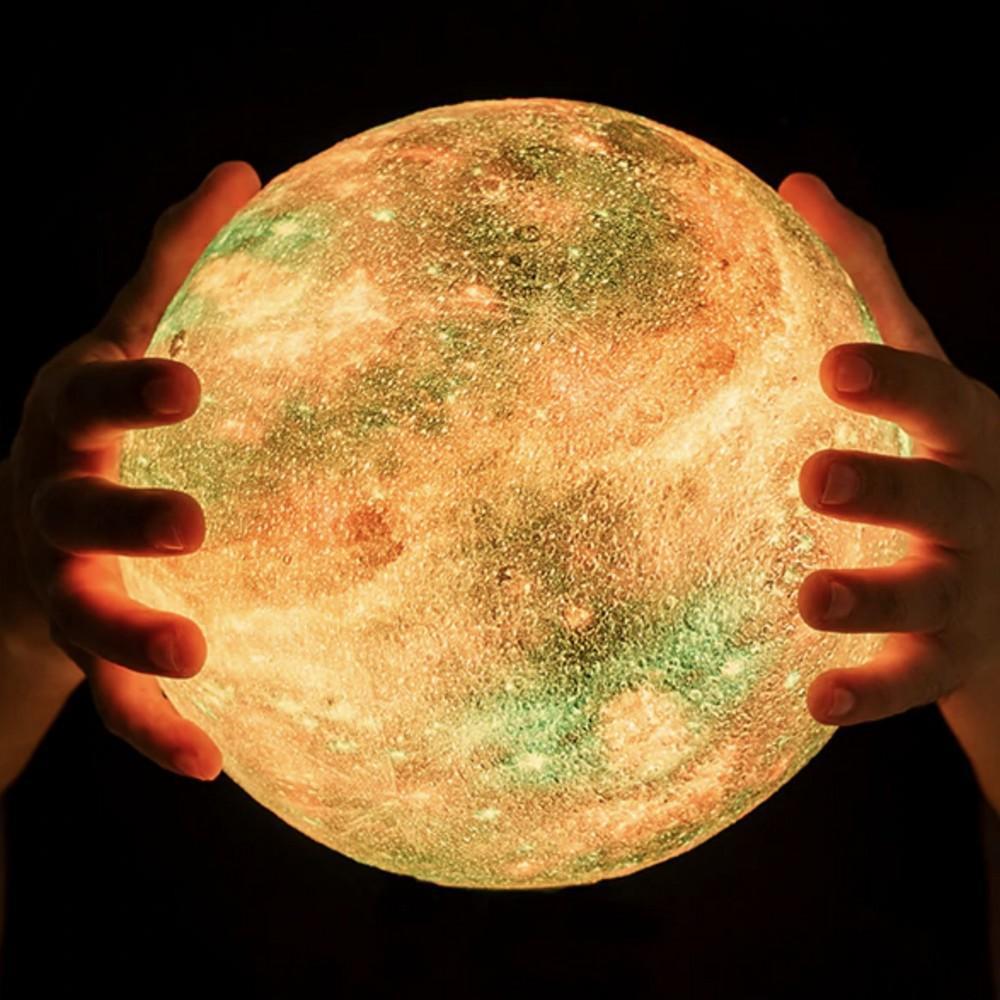 15CM 3D Galaxy Lunar Moon Lamp 16 Color Touch Remote Night Light Star Kids