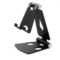 Aluminum alloy mobile phone bracket double folding flat bracket desktop lazy bracket-BLACK